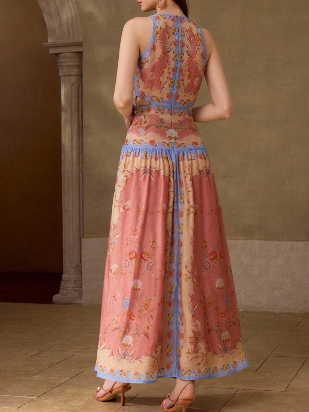 Multicolor Boho Women's Regular Fit Long Dress - Picture 2 of 6